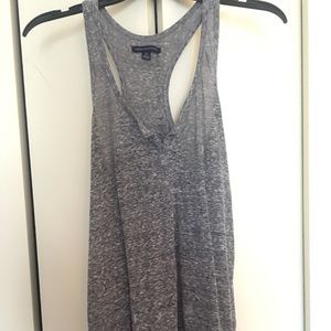 S American Eagle Racerback Grey Polkadot Tank